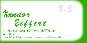 nandor eiffert business card